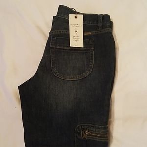Vera Wang Petite Denim Cargo Capri